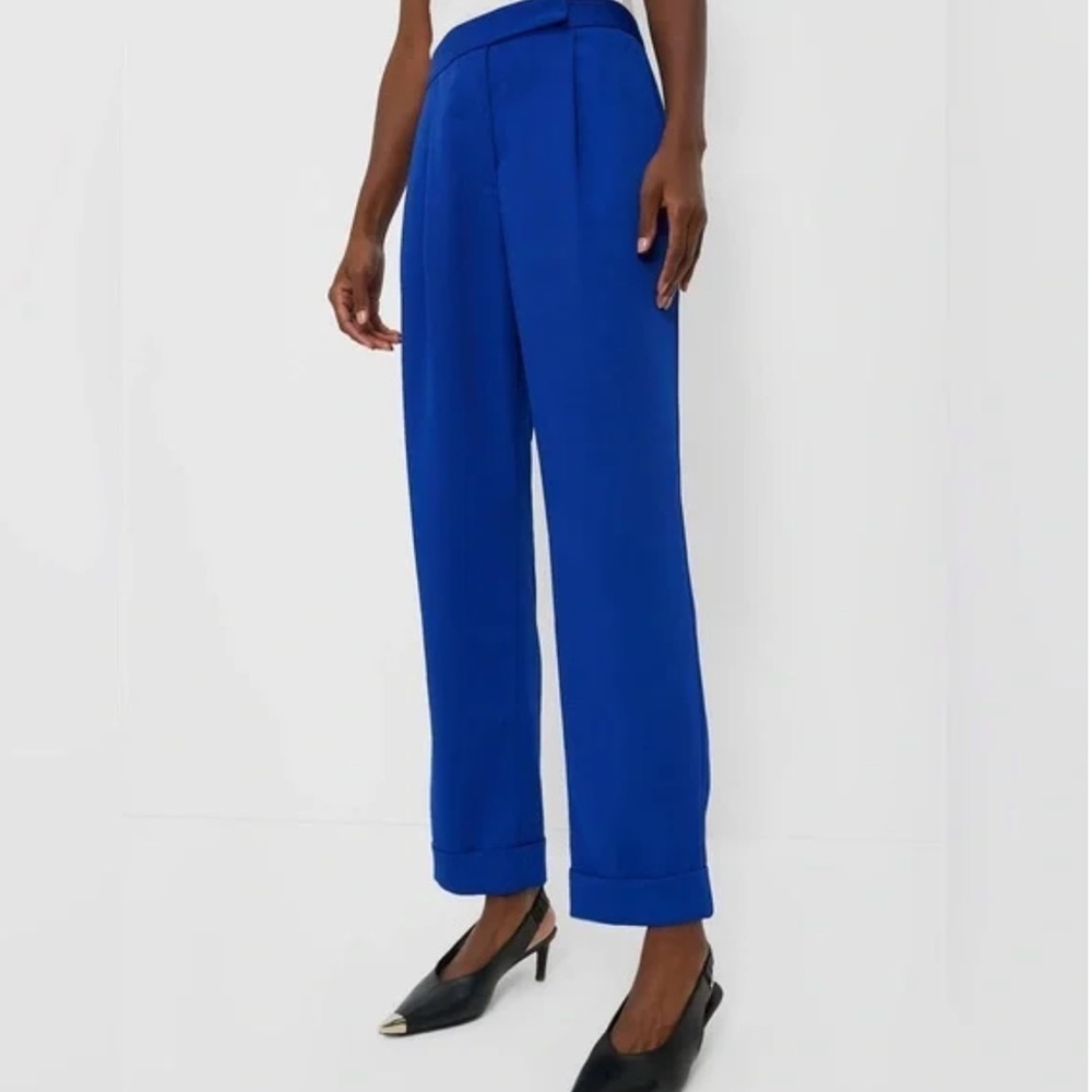 NWOT Tuckernuck Duncan Pleated Trouser Sapphire Blue Business Casual Women Small